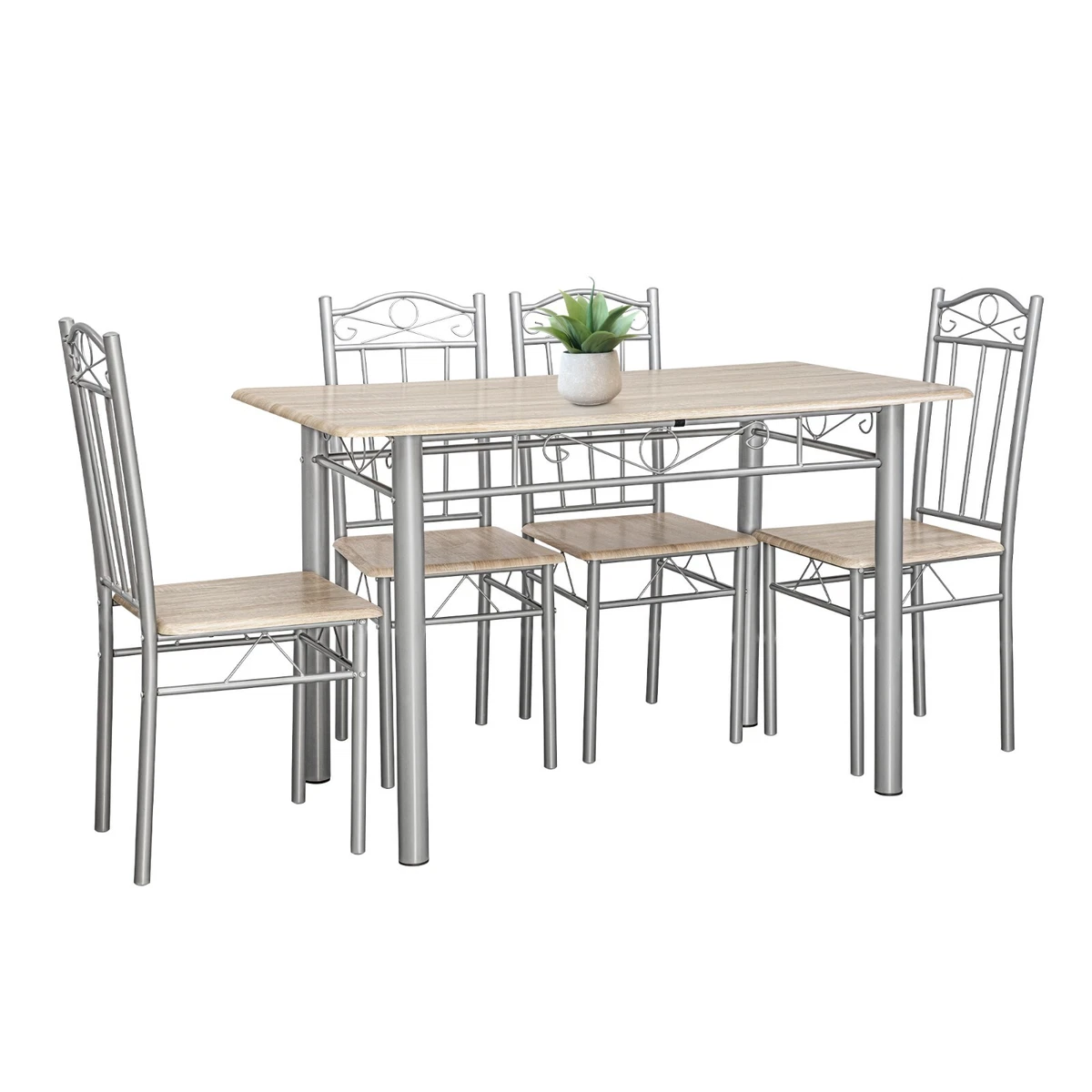 MOMMA HOME - Set di 4 Sedie da Cucina - Modello Melbourne - Bianco - Misure 42 x 51 x 97 cm - Rivestimento in Ecopelle - Schienale Ergonomico e Imbottito - Struttura in Metallo