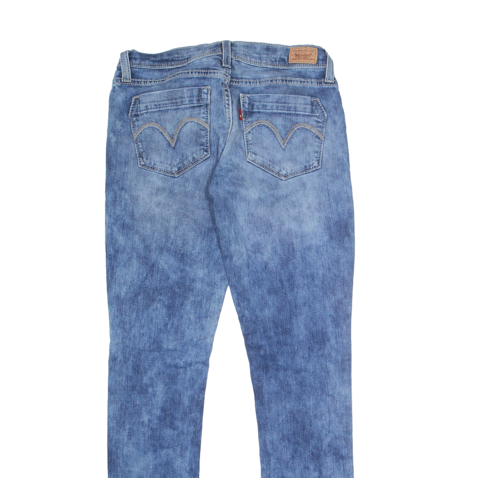 LEVI'S 524 Too Super Low Bleach Wash Jeans Blue Denim Slim Skinny