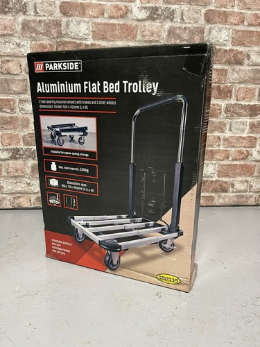Parkside 150kg Heavy Duty Aluminium Flat Bed Trolley Platform Truck