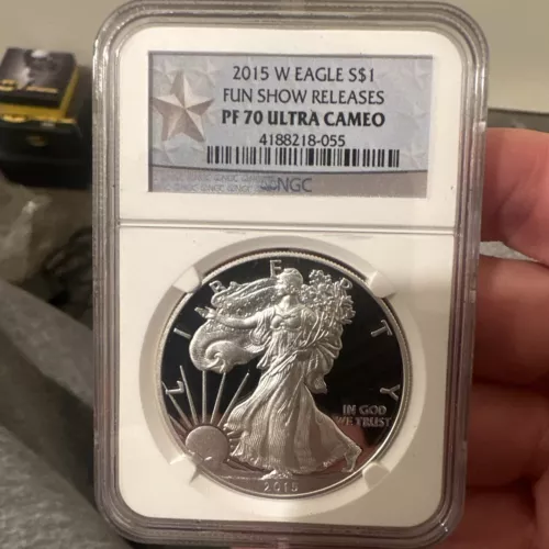 2015-W Proof $1 American Silver Eagle NGC PF70UC Fun Show Releases Star Label