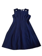 Calvin Klein Women’s Formal Navy Sleeveless Knee LengthDress Size 8 Gold Accents