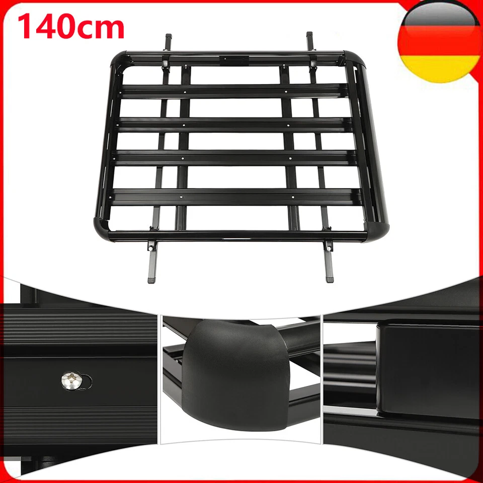 Universal Aluminium Auto-dachträger Korb Fracht Gepäck Träger Einstellbare 140cm - Bild 2 von 4