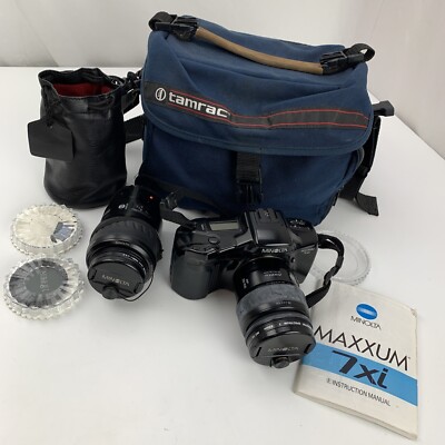 MINOLTA α-7xi 本体 AF ZOOM 28-105mm Minolta Maxxum 7xi Camera 2 Lens AF 28-105 AF 100-300 w/ Bag