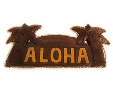 Aloha Sign 14" w/ Palm Trees and Rope - Tropical Decor  bds1202040