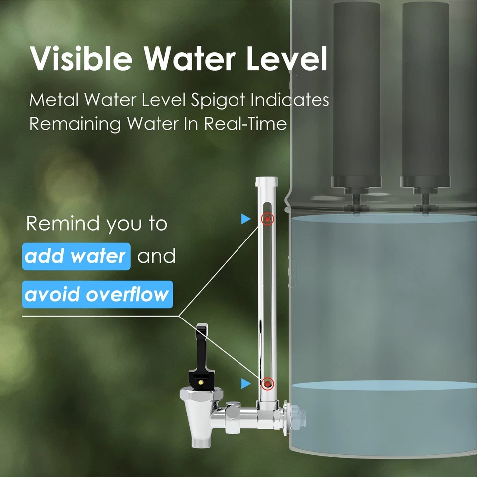 Waterdrop Gravity-fed Water Filter System, with 4 Filters, 2.25G Stainless-Steel - Image 4 of 4