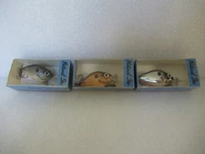 3 Vintage Fishing Lure Natural Ike Deep Dive unused in boxes Lazy Ike of Iowa