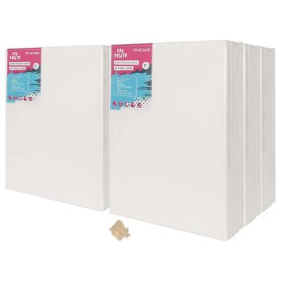 FAX POTATO 60x Stretched Canvas with Wooden Wedges 12" x 16" White Blank Painting Board