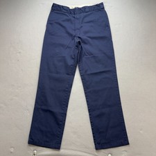 Dickies Pants Mens 33x32 Blue Regular Straight Faded Workwear Chino Trouser