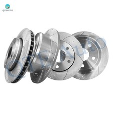 Set of 4 Front 302mm-Rear 316mm Drilled Brake Rotors For 2007-2017 Jeep Wrangler