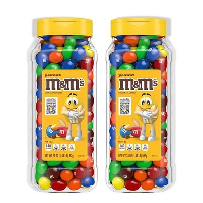 M&M S Peanut Candy Jars, Assorted Chocolate Candies, Party Size Bulk, Movie Nigh