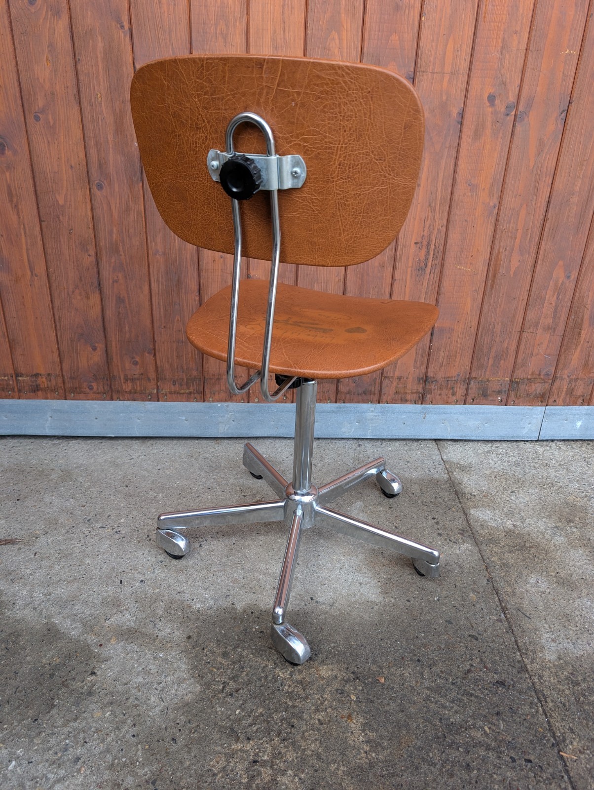 Vintage Office Chair Swivel Chair Vinyl Manager Chair Architects 70er Cognac thumbnail 15