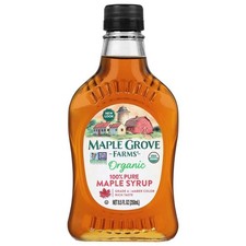 Maple Grove Farms Organic 100 Pure Maple Syrup, Pour Glass Bottle, 8.5 fl oz