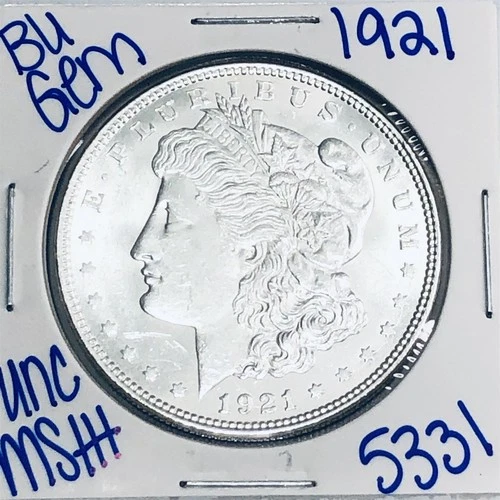 1921 BU UNCIRCULATED MORGAN SILVER DOLLAR AUTHENTIC U.S. MINT FREE SHIPPING 5331