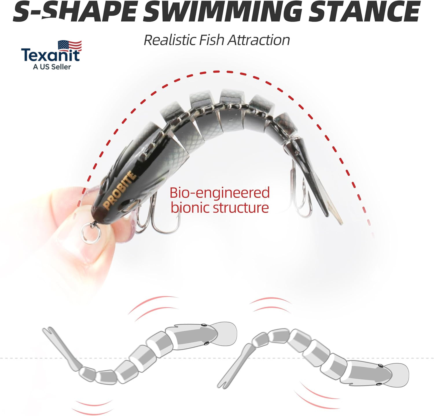 5PCS Lifelike Fishing Lures – Multi-Jointed Swimbait for Bass, Trout, Crappie, W - Image 4