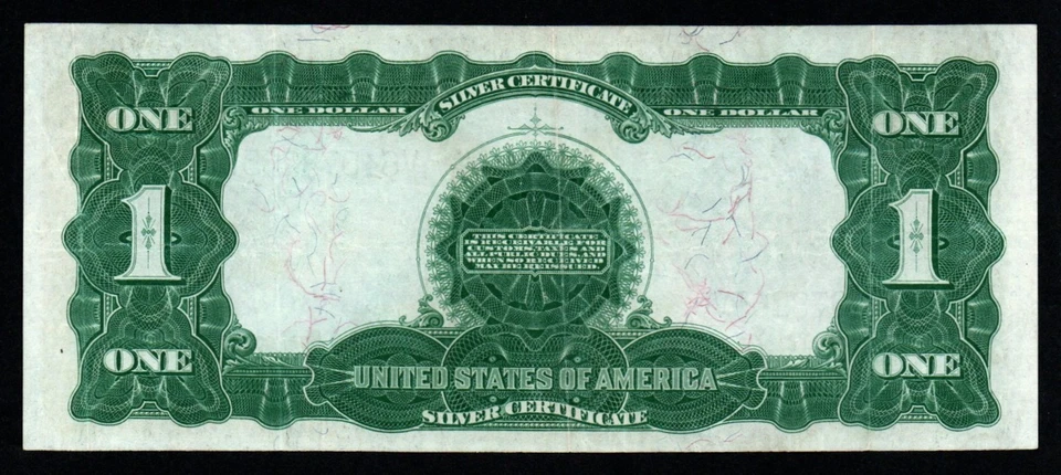 КРАСИВЫЙ ЧЕРНЫЙ ОРЕЛ ХРУСТЯЩИЙ XF + 1899 $1 большой размер серебряный сертификат! - Изображение 2 из 2