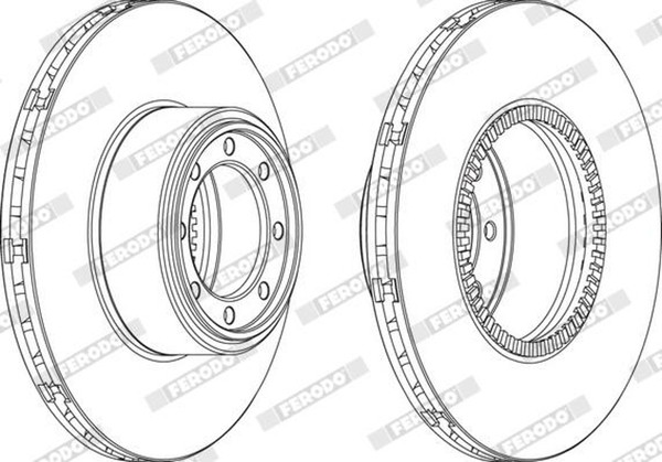 2X Bremsscheibe Premier Ferodo FCR321A FüR Iveco Daily Schachtel 4 6 5 Bus 26L11-image