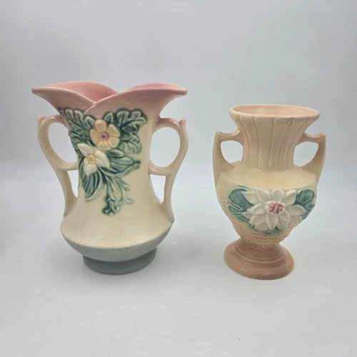 2 HULL POTTERY VASES Wildflower & Water Lily - 1 Price