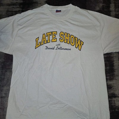 Vintage Late Show With David Letterman Unisex T Shirt XL White 