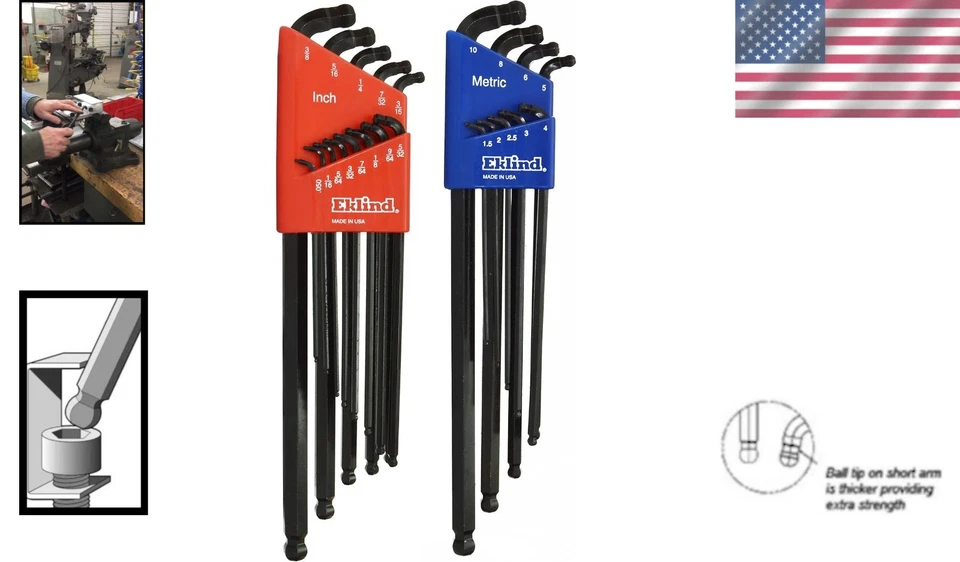 Durable Rust-Resistant 22pc Hex Key Set - Dual Inch & Metric Sizes Included - Image 2 of 4