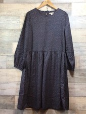 Barbour Navy Blue Patterned ?Leathes? Dress Size 12 BNWOT. Read.