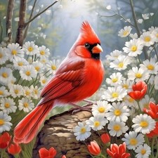Stalente Diamond Painting Kits for Adults Cardinal, 5D DIY Diamond Art Kits for