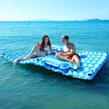 Sunrio Inflatable Floating Mat Pool Raft 102 in x 72 in Water Lounge
