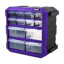 Small Parts Organizer   12 Removable Drawers, Tool Box for Hard Storage New