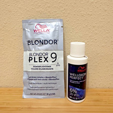 Wella Blondor BlondorPlex 9 Powder Lightener 1 oz  20 Vol Developer 2 oz Duo