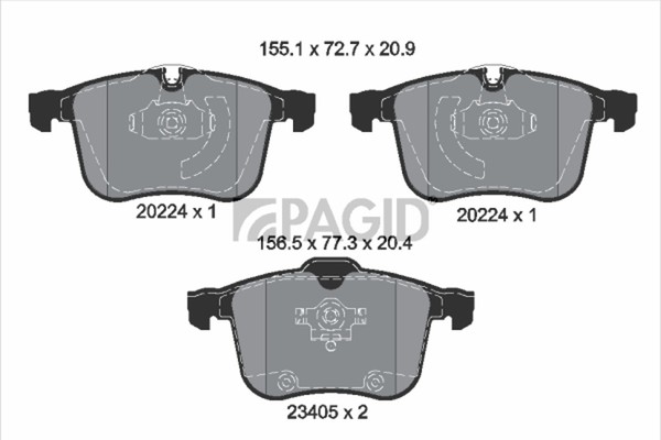 Bremsbelagsatz Scheibenbremse Pagid T1551N FüR Opel Vectra Z02 Caravan CC Signum-image