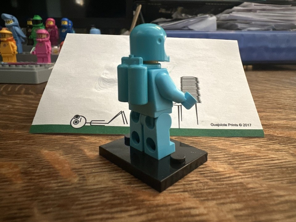 LEGO Classic Spaceman Medium Azure W/ Custom Space Helmet & Air Tank UV ...