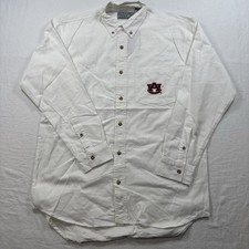 Campus Specialties Men's Auburn White Long Sleeve Button Down Shirt Size M