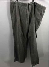 Mens Gray Flat Front Slash Pocket Classic Straight Leg Chino Pants No Size
