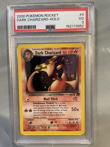 Pokémon Dark Charizard Team Rocket 4/82 Holo Unlimited PSA 3 Holo Rare 2000