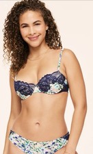 Adore Me Mathilda Floral Balconette Bra 34B Preowned Padless Fairy Core