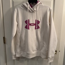 Under Armour Cold Gear Women's Cream /Fuchsia Hoodie Sweatshirt Storm Size M