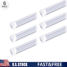 6 Pack Led Shop Light 100W 8FT T8 Integrated 8 Foot Led Tube Light Bulbs Fixture