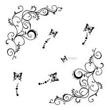 Hot Fashion Removable Vinyl DIY Black Nursery Flowers Vine and Beautiful A