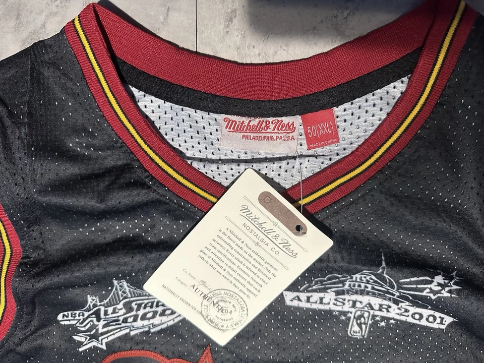 Camiseta deportiva Allen Iverson The Answer Philadelphia 76ers Sixers XXL negra para hombre nueva con etiquetas. Foto 2 de 3