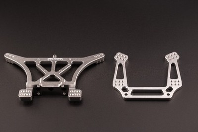 CR Traxxas 2WD Shock Towers - Fits Slash, Rustler, Stampede, Rally - Silver