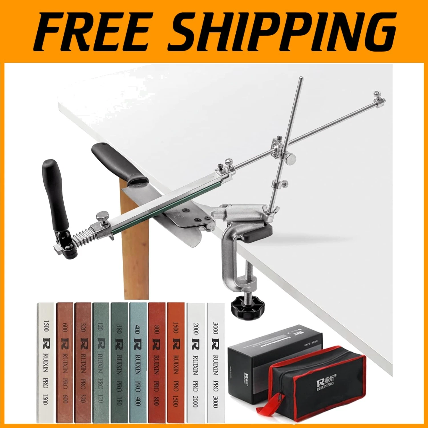 Upgraded RUIXIN PRO RX-008 Chef Knife Sharpening Kit-