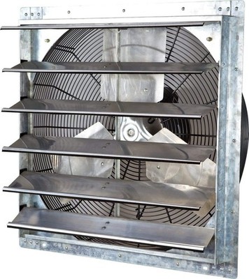 iLiving - 24'' Wall Mounted Exhaust Fan - Automatic Shutter - Variable Speed -...
