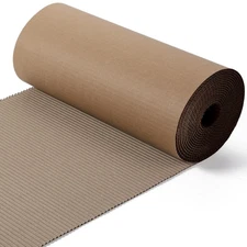12 Inch x 394 Inch Brown Singleface Corrugated Cardboard Paper Roll for Packing