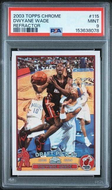 2003/04 Topps Chrome Dwyane Wade Rookie Refractor #115 PSA 9