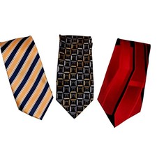 Croft  Barrow Ties 100 Silk Red/Black Black Brown/Gold Orange/Navy Mens
