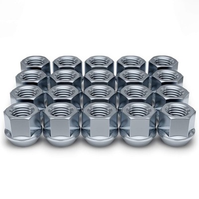 Zinc Lug Nuts M12x1.25 Acorn Open End Bulge 20 Pack Lug Nuts White Knight