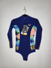 ROXY Pop Surf 2.0 One-piece Wetsuits Women's Size 4 Long Sleeve Blue Multi NWT