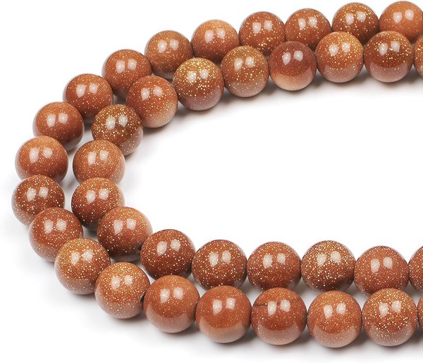 Perlen Zum AuffäDeln 4Mm Goldener Sandstein Halbedelsteine 85 StüCk Schmuck-image