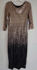 Women's Sequin Gold Ombre Dress