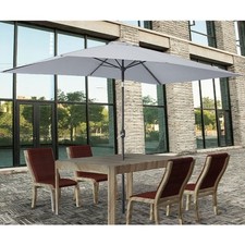 Image of 2x3m Rectangle Garden Parasol Umbrella Patio Sun Shade Aluminium Crank Tilt