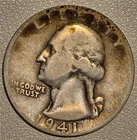 *ALBUM TONING* 1941-D Washington 90% Silver Quarter Denver